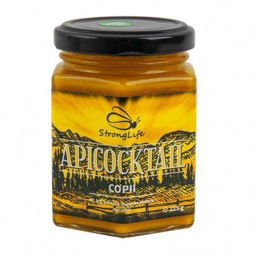 ApiCocktail® Copii - 225g mix apicol pentru imunitate din miere, polen, propolis, laptisor de matca by Dr. Ing. Cornelia Dostetan Abalaru apicultor