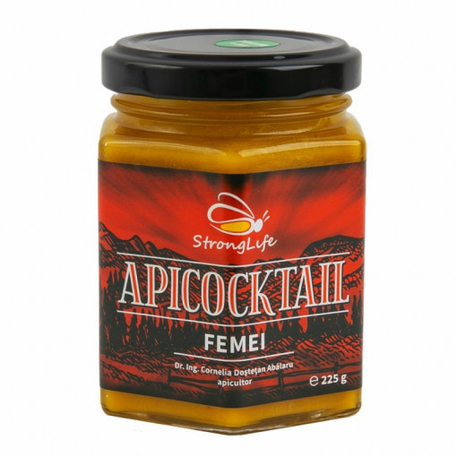 ApiCocktail® Femei - 225g mix apicol pentru imunitate din miere, polen, propolis, laptisor de matca by Dr. Ing. Cornelia Dostetan Abalaru apicultor
