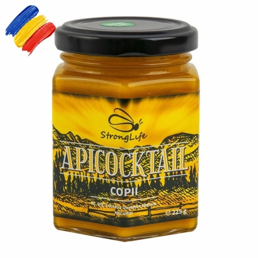 ApiCocktail® Children - 225g Beekeeping Mix for Immunity with Honey, Pollen, Propolis, and Royal Jelly by Dr. Cornelia Dostetan Abalaru, Beekeeper