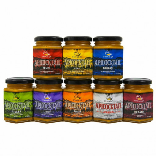 Pachet ApiCocktail® - 8 x 225g mix-uri apicole pentru cresterea imunitatii by Dr. Ing. Cornelia Dostetan Abalaru apicultor