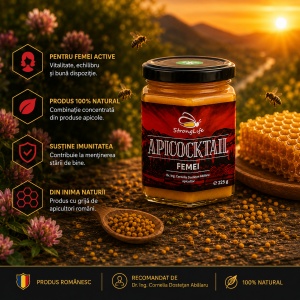 ApiCocktail® Femei - 225g cocktail apicol pentru imunitate din miere, polen, propolis, laptisor de matca by Dr. Ing. Cornelia Dostetan Abalaru apicultor - Img 2
