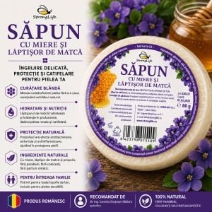 Sapun natural cu miere si laptisor de matca - 80g by Dr. Ing. Cornelia Dostetan Abalaru apicultor - Img 2