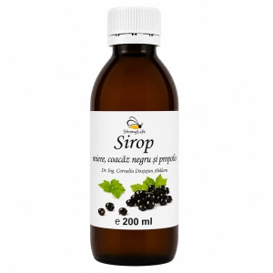 Sirop de coacaze negre si propolis cu miere de albine - 200ml by Dr. Ing. Cornelia Dostetan Abalaru apicultor