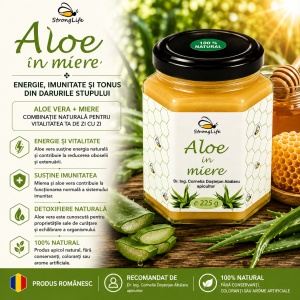 Aloe in Honey – 225g by Dr. Ing. Cornelia Dostetan Abalaru, Beekeeper - Img 2