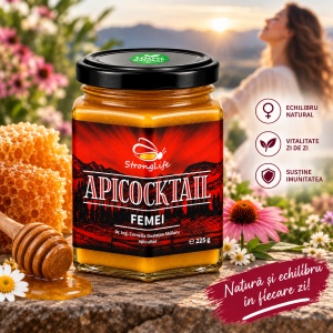ApiCocktail® Femei - 225g cocktail apicol pentru imunitate din miere, polen, propolis, laptisor de matca by Dr. Ing. Cornelia Dostetan Abalaru apicultor - Img 3