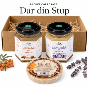 Dar din Stup – pachet cadou cu miere și săpun natural