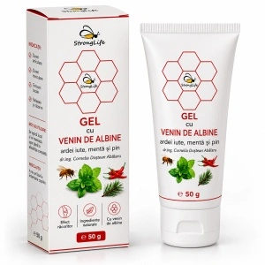 Gel revigorant cu venin de albine - 50g, ardei iute, menta si pin by Dr. Ing. Cornelia Dostetan Abalaru apicultor