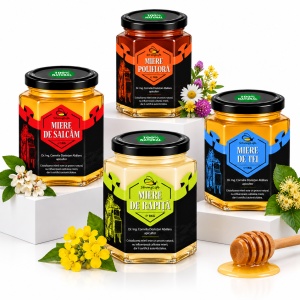 Pachet 4 sortimente de miere naturală StrongLife – salcâm, tei, rapiță și polifloră – 4 × 1 kg - Img 3