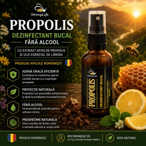 Propolis dezinfectant bucal fara alcool - 50ml by Dr. Ing. Cornelia Dostetan Abalaru apicultor - Img 3