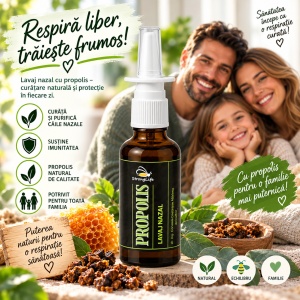 Propolis lavaj nazal fara alcool - 50ml by Dr. Ing. Cornelia Dostetan Abalaru apicultor - Img 2