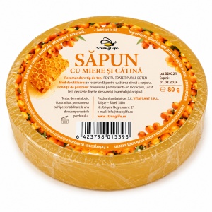 Sapun natural cu miere si catina - 80g by Dr. Ing. Cornelia Dostetan Abalaru apicultor