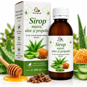 Sirop de aloe si propolis cu miere de albine - 200ml by Dr. Ing. Cornelia Dostetan Abalaru apicultor - Img 3