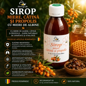 Sirop de catina si propolis cu miere de albine - 200ml by Dr. Ing. Cornelia Dostetan Abalaru apicultor - Img 2