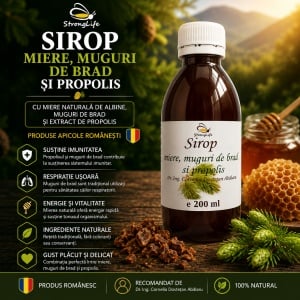 Sirop din muguri de brad si propolis cu miere de albine - 200ml by Dr. Ing. Cornelia Dostetan Abalaru apicultor - Img 2