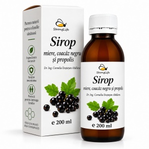 Sirop de coacaze negre si propolis cu miere de albine - 200ml by Dr. Ing. Cornelia Dostetan Abalaru apicultor