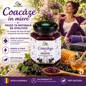 Black Currants in Honey – 225g by Dr. Ing. Cornelia Dostetan Abalaru, Beekeeper - Img 2