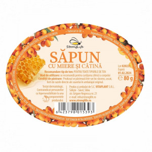 Natural Soap with Honey and Sea Buckthorn – 80g by Dr. Ing. Cornelia Dostetan Abalaru, Beekeeper - Img 2