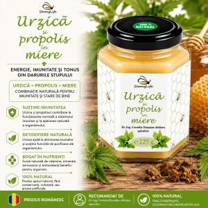 Nettle and Propolis in Honey – 225g by Dr. Ing. Cornelia Dostetan Abalaru, Beekeeper - Img 2