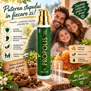 Propolis Tincture Gel 30% StrongLife – 15ml by Dr. Ing. Cornelia Dostetan Abalaru, beekeeper - Img 2