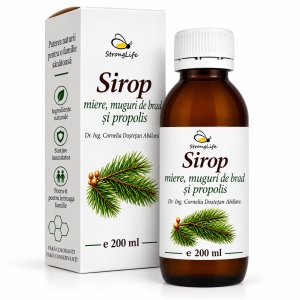 Pine Bud Syrup with Honey and Propolis - 200ml by Dr. Ing. Cornelia Dostetan Abalaru, Beekeeper