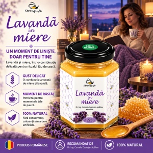 Lavender in Honey – 225g by Dr. Ing. Cornelia Dostetan Abalaru, Beekeeper - Img 2