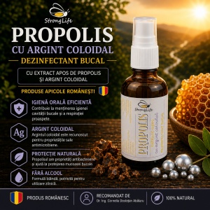 Propolis with Colloidal Silver – Oral Disinfectant – 100ml by Dr. Ing. Cornelia Dostetan Abalaru, beekeeper - Img 2