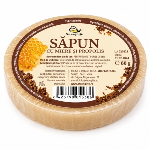 Sapun natural cu miere si propolis - 80g by Dr. Ing. Cornelia Dostetan Abalaru apicultor