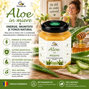 Aloe in Honey – 225g by Dr. Ing. Cornelia Dostetan Abalaru, Beekeeper - Img 2