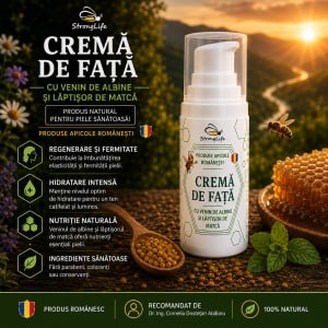 Face Cream with Bee Venom and Royal Jelly StrongLife – 35g by Dr. Ing. Cornelia Dostetan Abalaru, beekeeper - Img 2