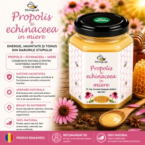Propolis and Echinacea in Honey – 225g by Dr. Ing. Cornelia Dostetan Abalaru, Beekeeper - Img 2