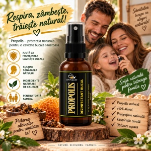 Propolis dezinfectant bucal fara alcool - 50ml by Dr. Ing. Cornelia Dostetan Abalaru apicultor - Img 2