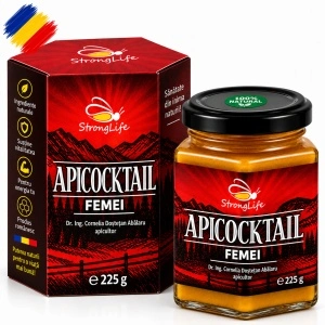 ApiCocktail® Femei - 225g cocktail apicol pentru imunitate din miere, polen, propolis, laptisor de matca by Dr. Ing. Cornelia Dostetan Abalaru apicultor