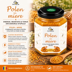 Bee Pollen in Honey – 225g by Dr. Ing. Cornelia Dostetan Abalaru, Beekeeper - Img 2
