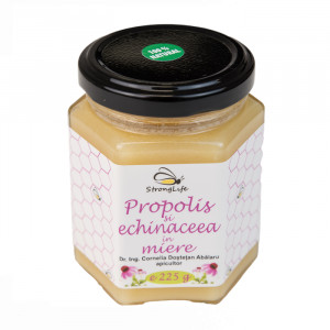 Propolis and Echinacea in Honey – 225g by Dr. Ing. Cornelia Dostetan Abalaru, Beekeeper - Img 1