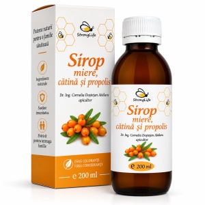 Sea Buckthorn and Propolis Syrup with Honey - 200ml by Dr. Ing. Cornelia Dostetan Abalaru, Beekeeper
