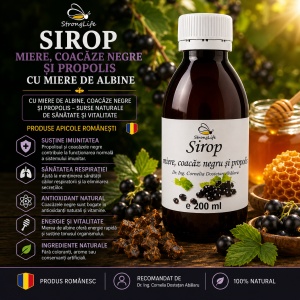 Sirop de coacaze negre si propolis cu miere de albine - 200ml by Dr. Ing. Cornelia Dostetan Abalaru apicultor - Img 2