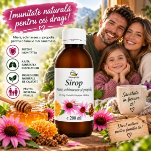 Sirop de echinacea si propolis cu miere de albine - 200ml by Dr. Ing. Cornelia Dostetan Abalaru apicultor - Img 2