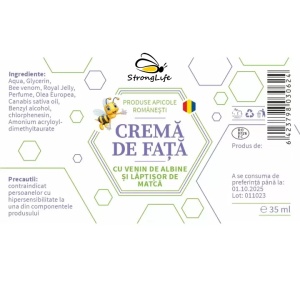 Face Cream with Bee Venom and Royal Jelly StrongLife – 35g by Dr. Ing. Cornelia Dostetan Abalaru, beekeeper - Img 3