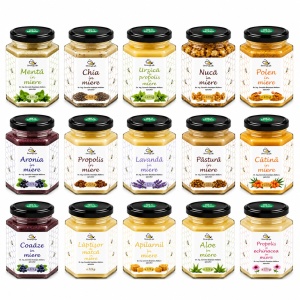 Pachet specialități cu miere – 15 sortimente naturale StrongLife, 15 × 225 g