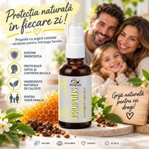 Propolis cu argint coloidal - dezinfectant bucal - 100 ml by Dr. Ing. Cornelia Dostetan Abalaru apicultor - Img 2