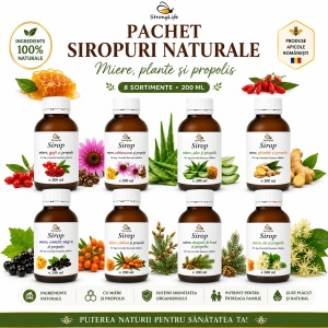 StrongLife natural syrup set with honey and propolis – 8 Varieties, 8 × 200 ml - Img 2