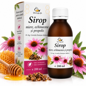 Echinacea Syrup with Honey and Propolis - 200ml by Dr. Ing. Cornelia Dostetan Abalaru, Beekeeper - Img 4