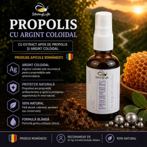 Propolis with Colloidal Silver – 50ml by Dr. Ing. Cornelia Dostetan Abalaru, beekeeper - Img 2