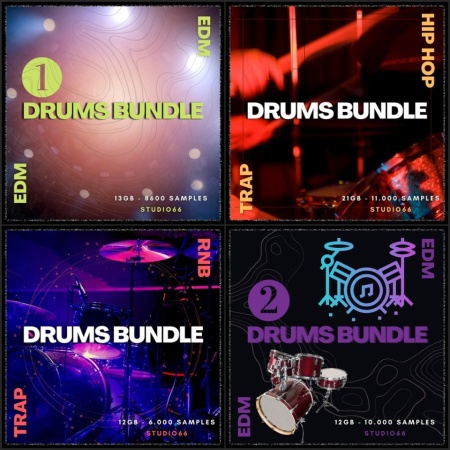 EDM Trap, RNB and Hip Hop Drums Bundle