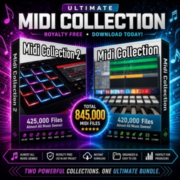 Super MIDI Collection Bundle 845,000 MIDI Files Royalty Free Producer Library