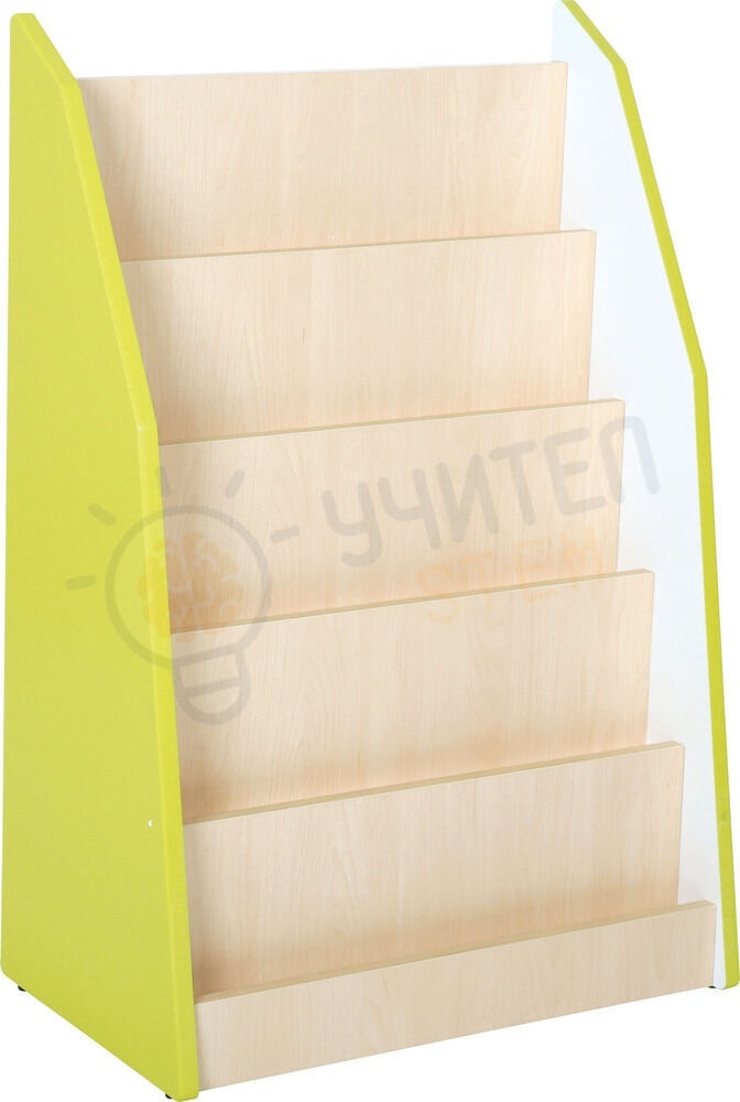 Bibliotecă unilaterală Quadro, albă / arțar-lime