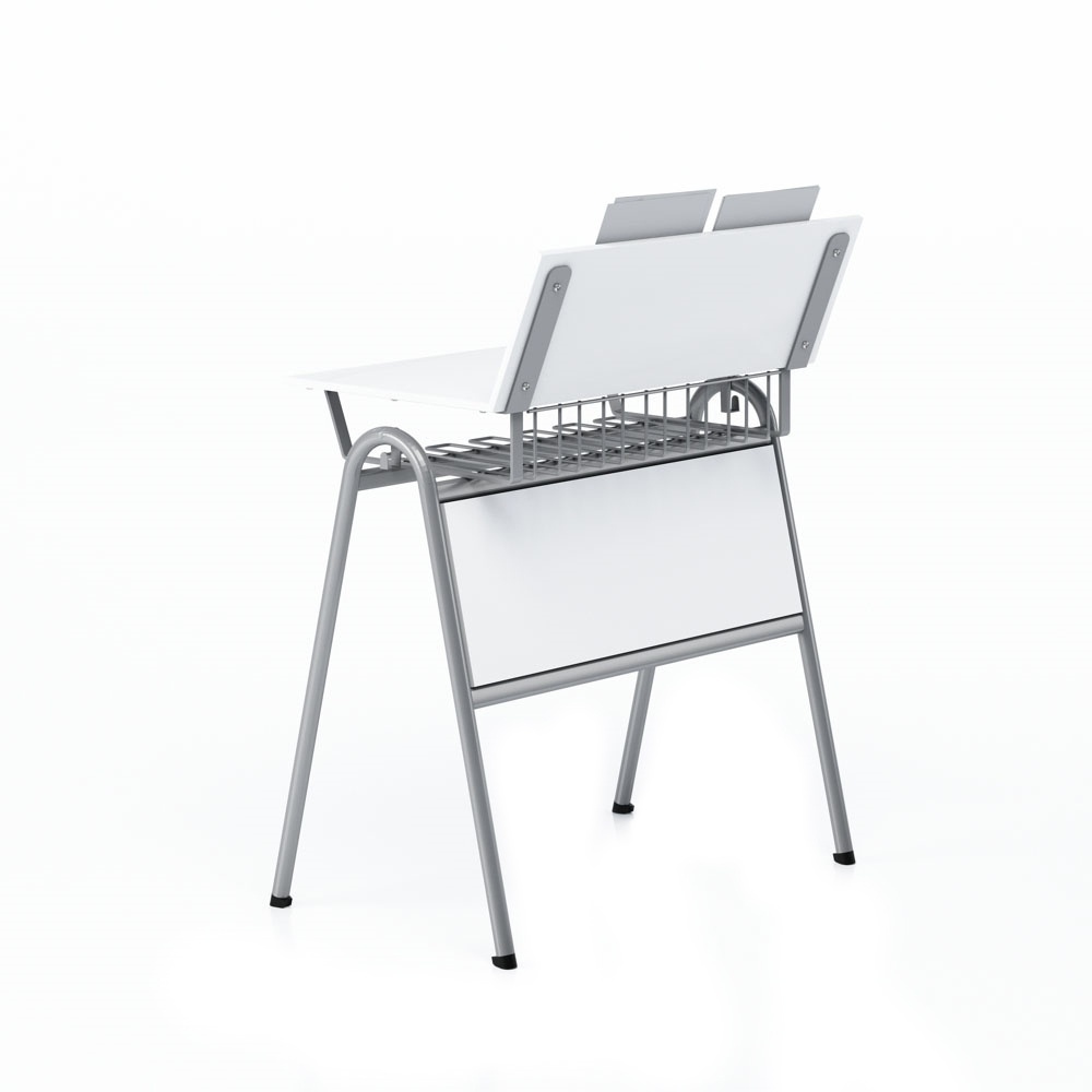 Letme Masă pentru muzică RFG, peste clasa a VII-a, cu dimensiuni 700 × 500 × 750 mm, blat gri și picior metalic gri.