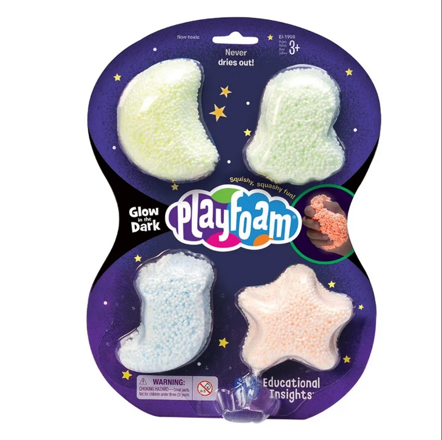 Spumă pentru joc PLAYFOAM fosforescente în întuneric 4 buc