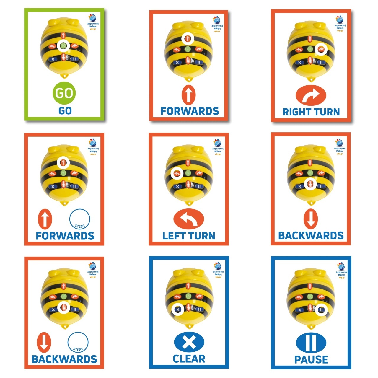BeeBot – Carduri de secvență A6 (ediție în engleză)