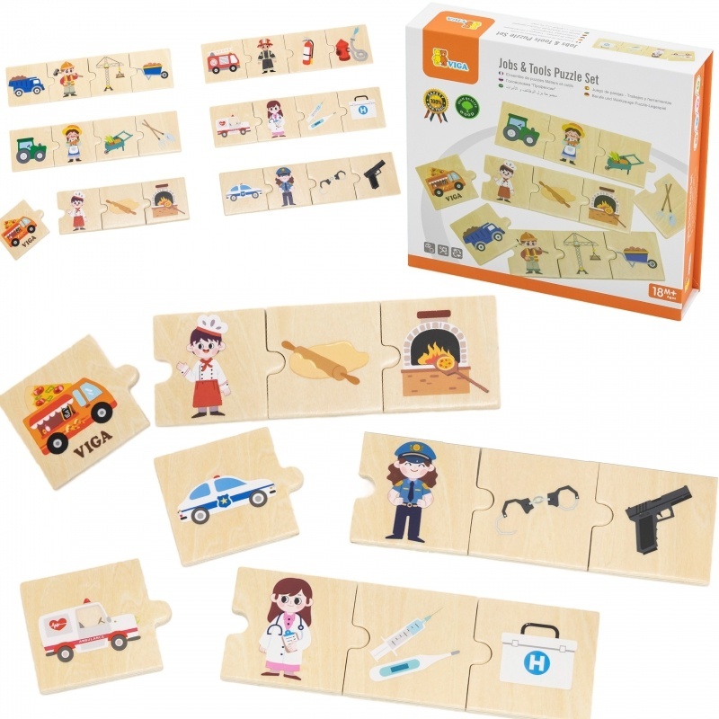 Puzzle din lemn Profesii și instrumente